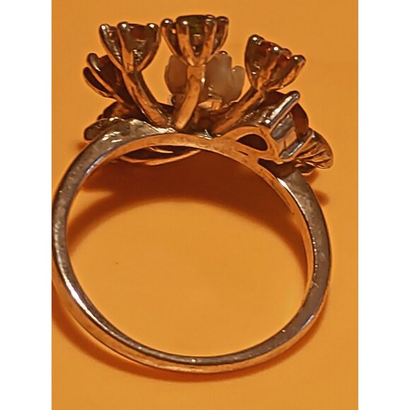 Italian Women's Size 7  Sterling Silver 925 Rhodolite & Diopside NEW - Picture 10 of 12